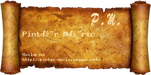 Pintér Móric névjegykártya