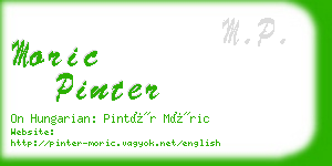 moric pinter business card